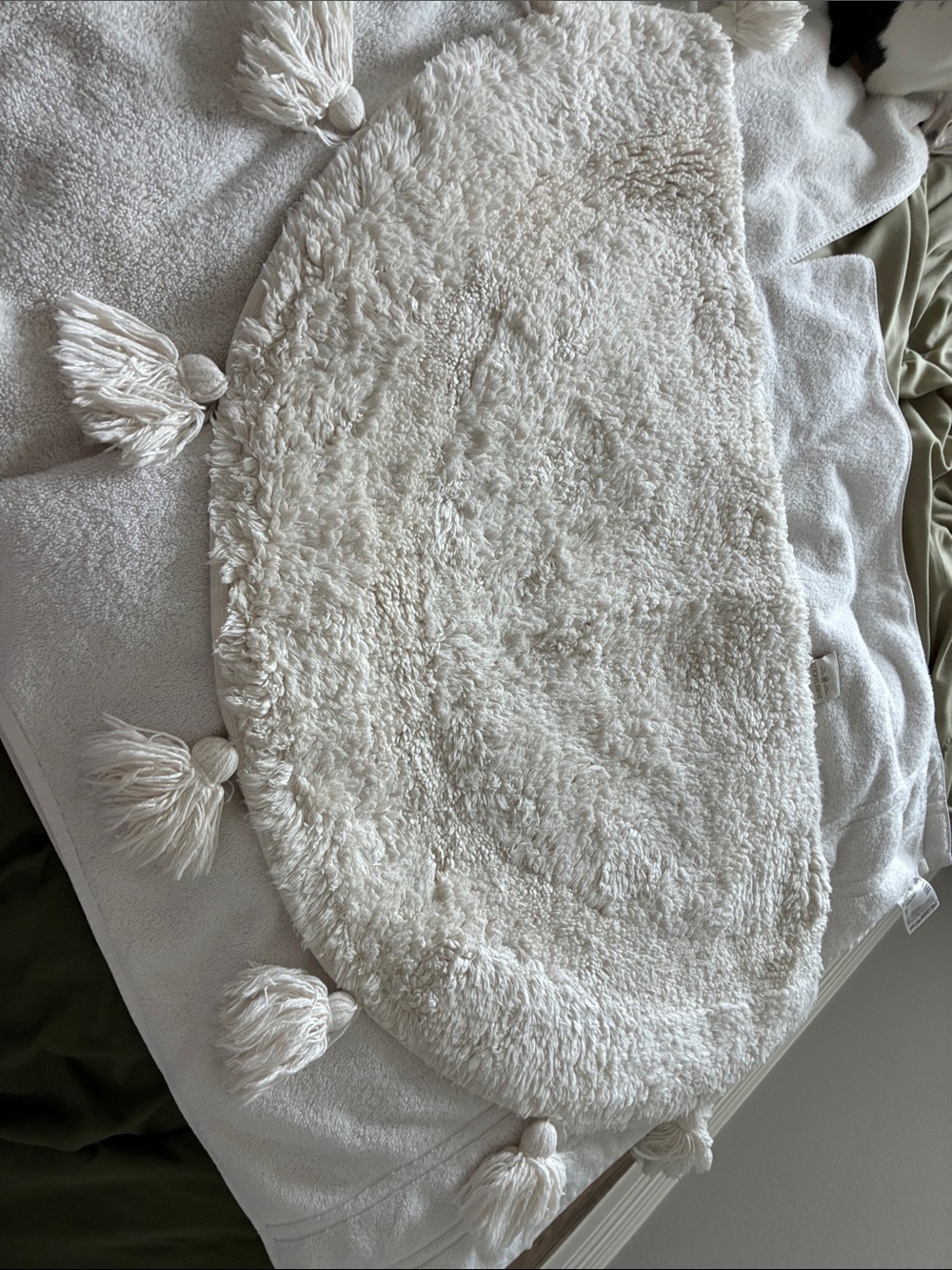 Threshold Cream Tassel Plush Accent Throw